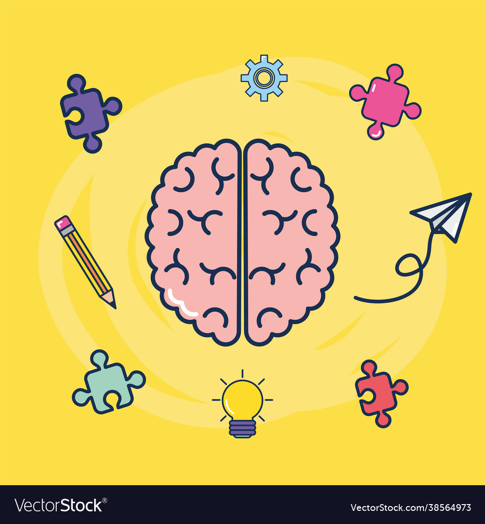 Hemispheres brain functions Royalty Free Vector Image