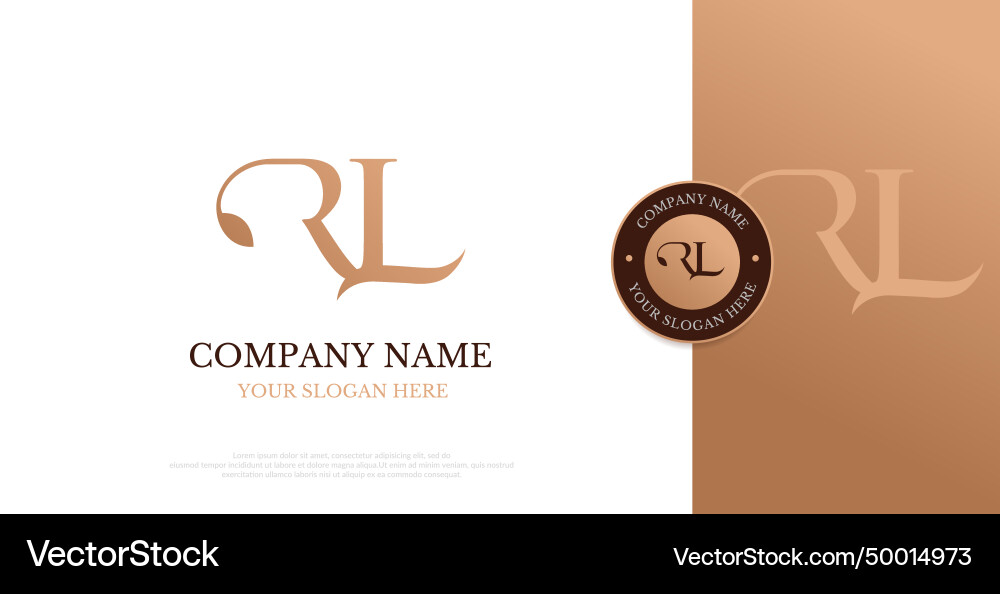 Initial rl logo design Royalty Free Vector Image
