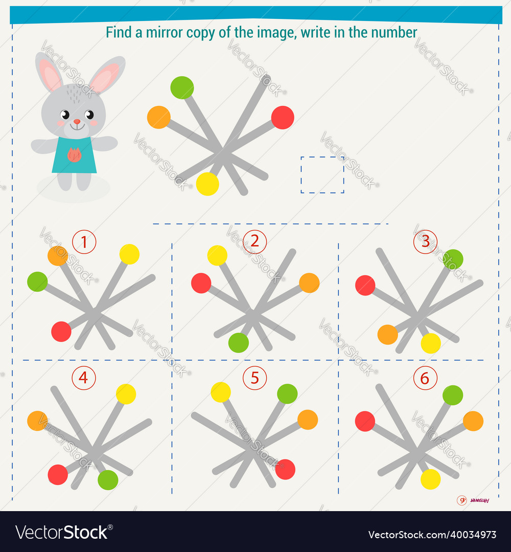 Logic puzzle game for children select and write vector image Logic puzzle game for children select and write