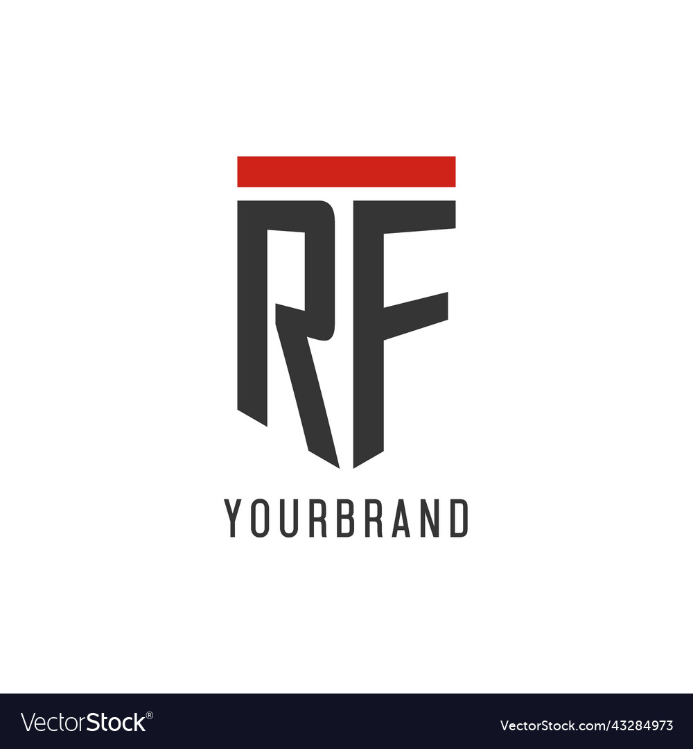 Rf initial esport logo with simple shield design