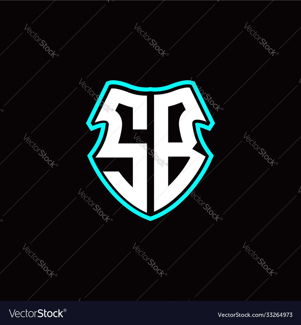 Sb initial logo design with a shield shape vector image Sb initial logo design with a shield shape