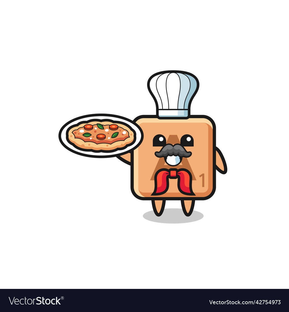 Scrabble character as italian chef mascot