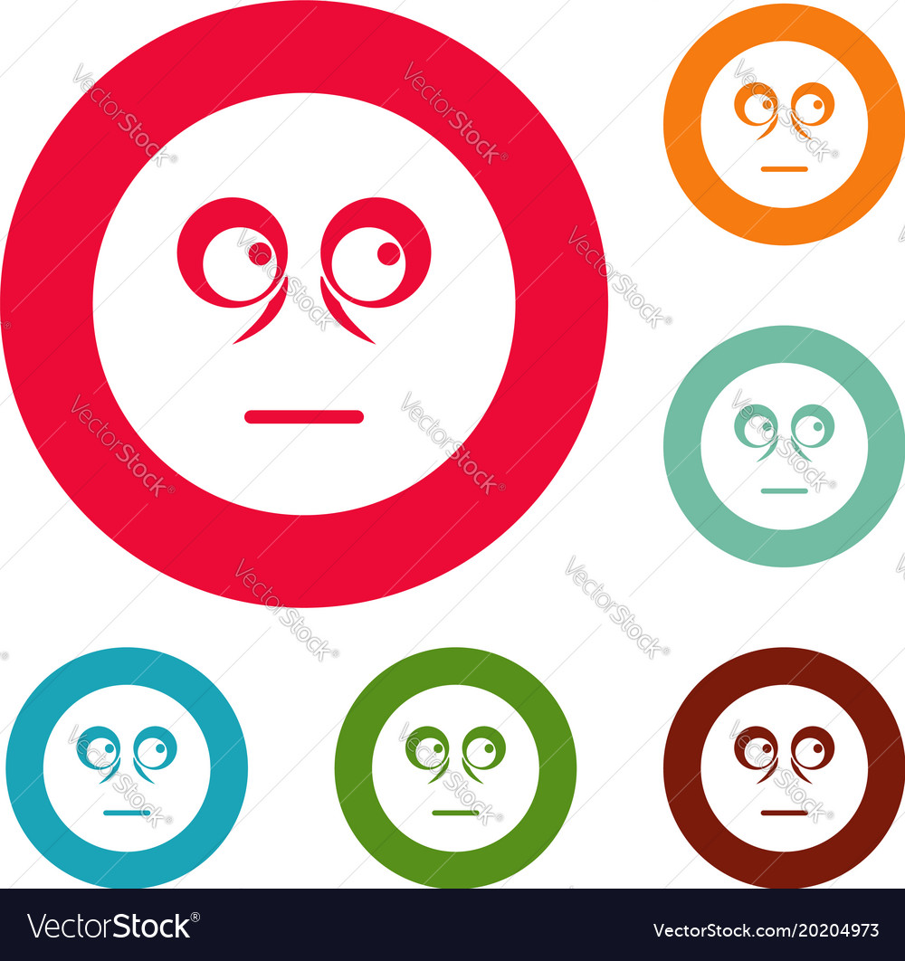 Smile icons circle set Royalty Free Vector Image