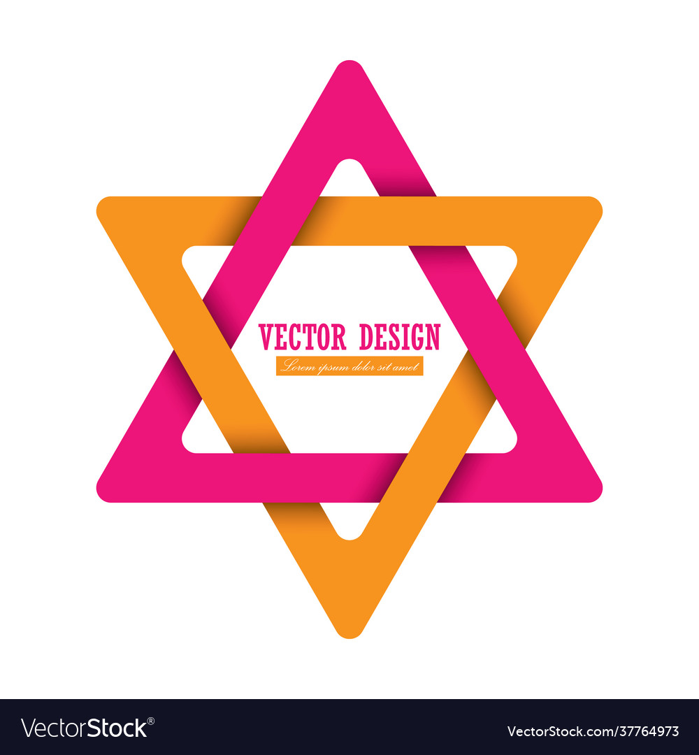 Two intertwining triangles template for a logo vector image Two intertwining triangles template for a logo