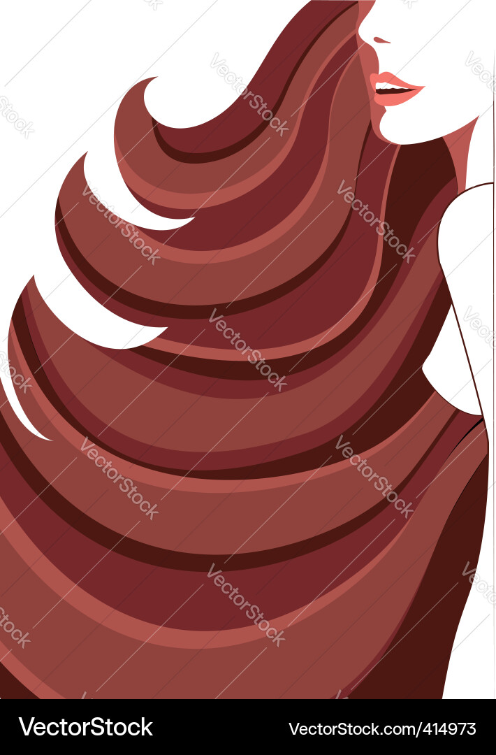 Woman and brown hair Royalty Free Vector Image