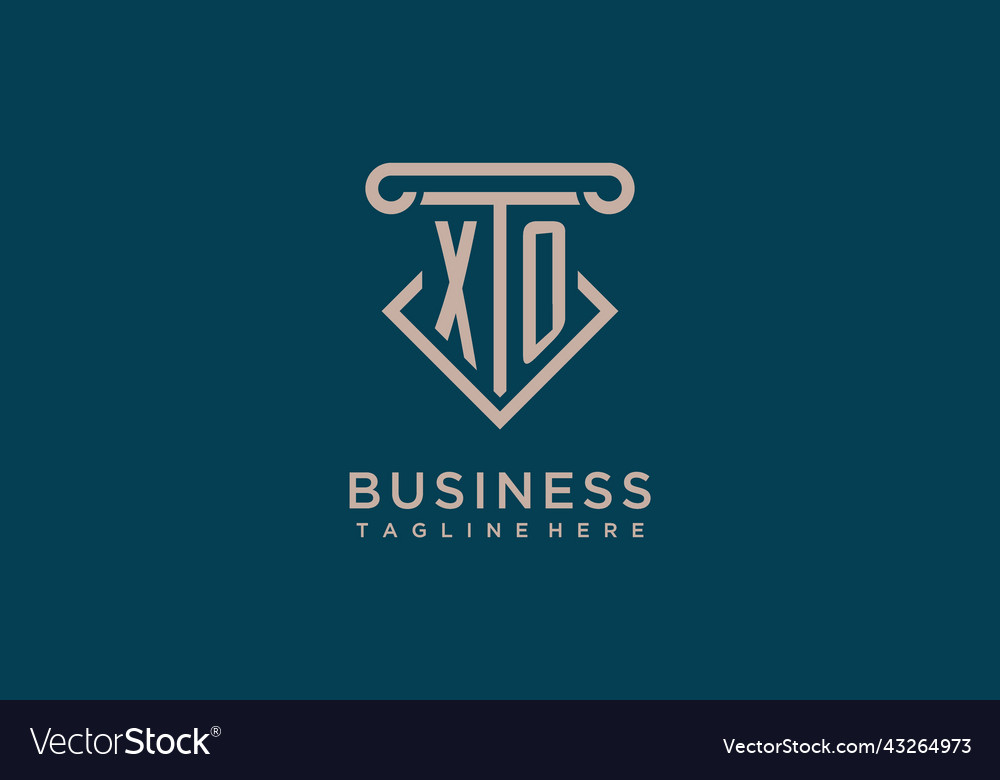 Xo initial with pillar icon design clean