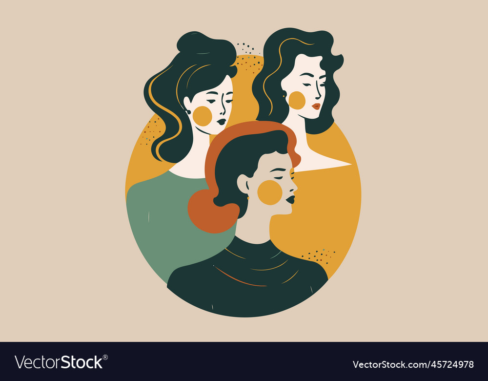 A Group Of Adult Women International Womens Day Vector Image 2685