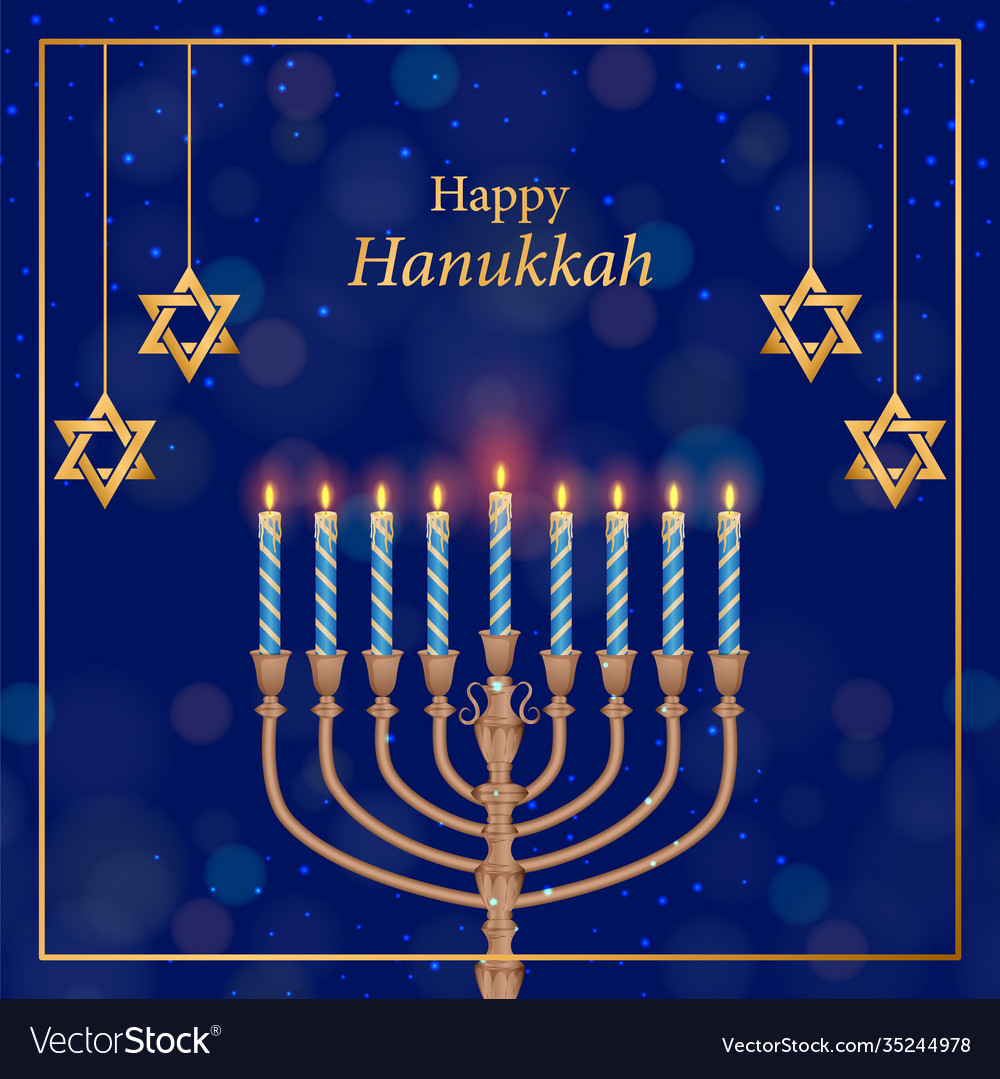 Happy hanukkah jewish holiday festival greetings Vector Image