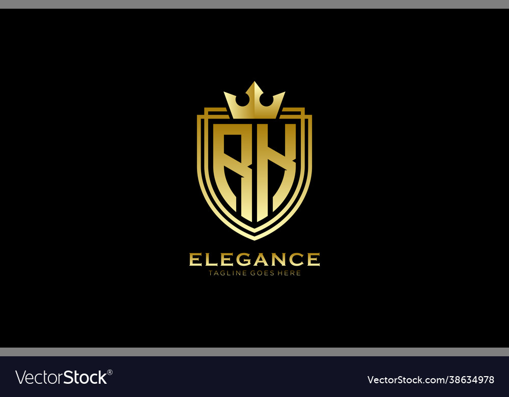 Initial rk elegant luxury monogram logo or badge