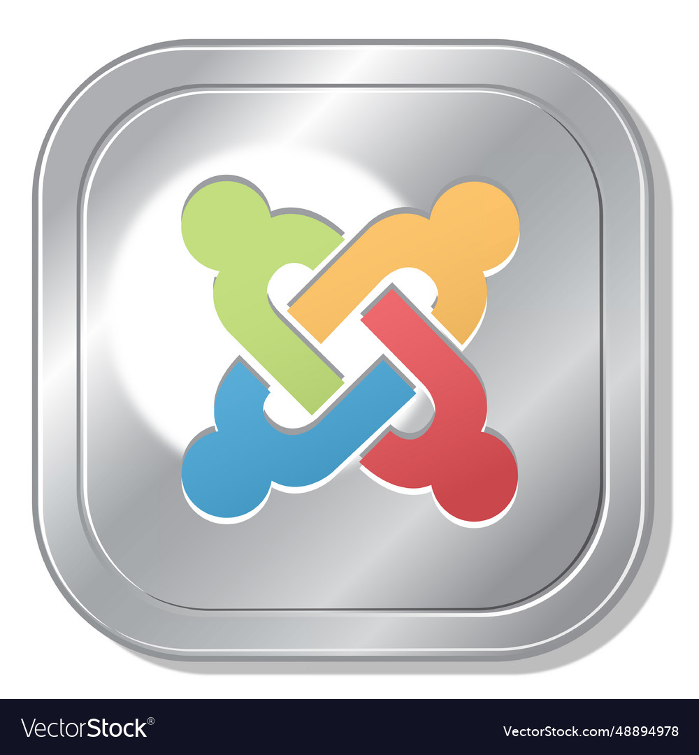 Joomla metallic button vector image Joomla metallic button