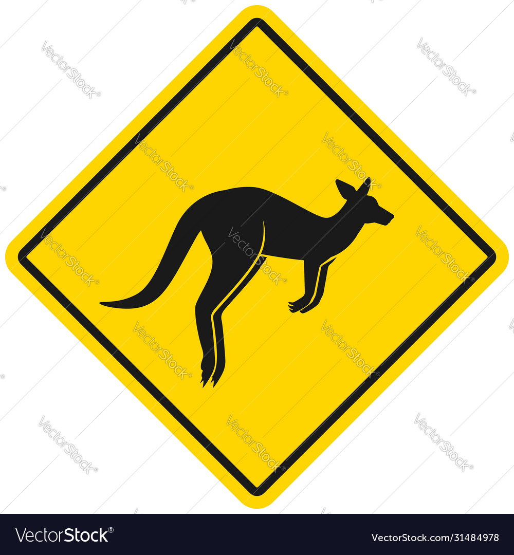 Kgaroo Road Warning Unterschrift