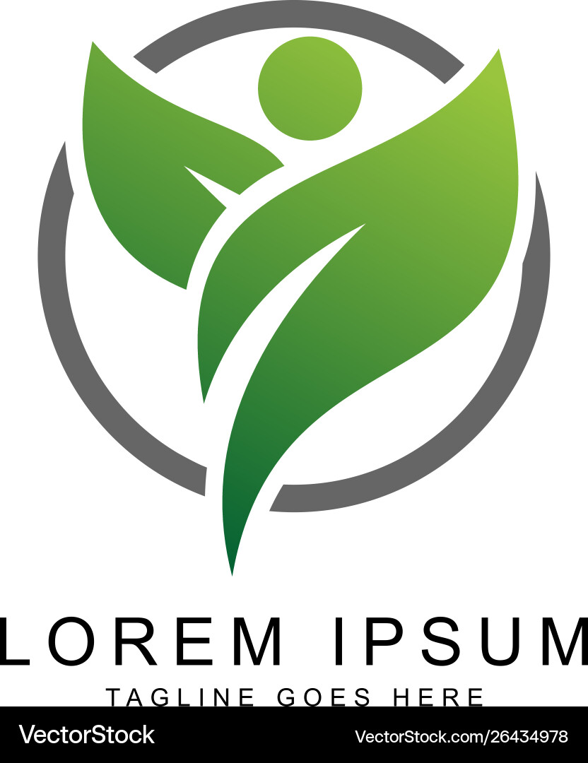 Leaf people logo template Royalty Free Vector Image