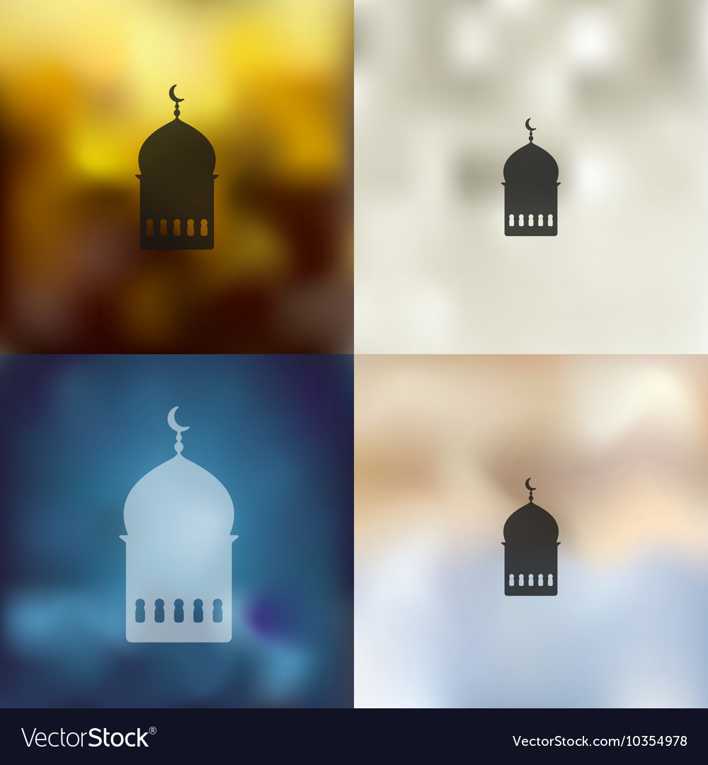 Mosque icon on blurred background