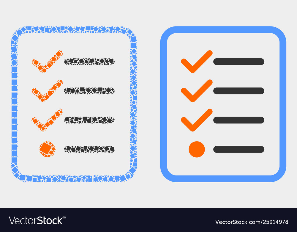 Pixelated and flat items list page icon vector image Pixelated and flat items list page icon