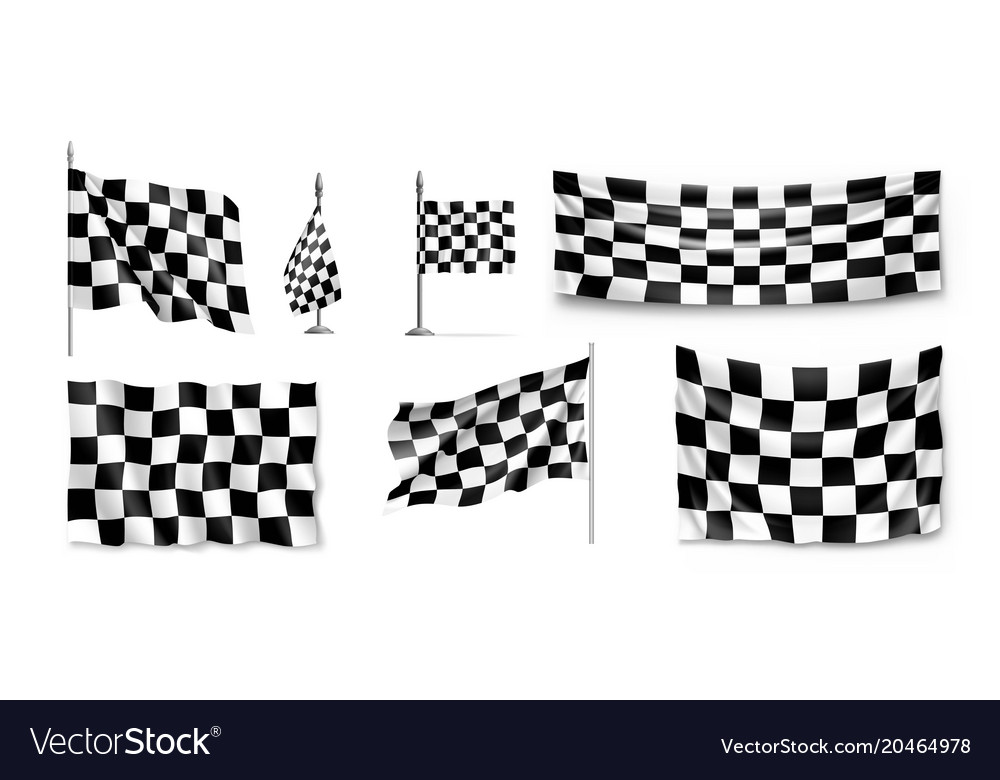 Racing flags set realistic