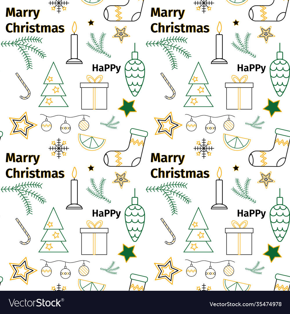 Seamless pattern on new year theme vector image Seamless pattern on new year theme
