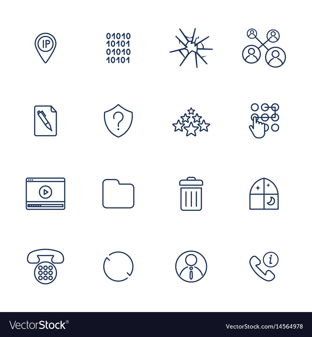 Set of 16 icons for software application