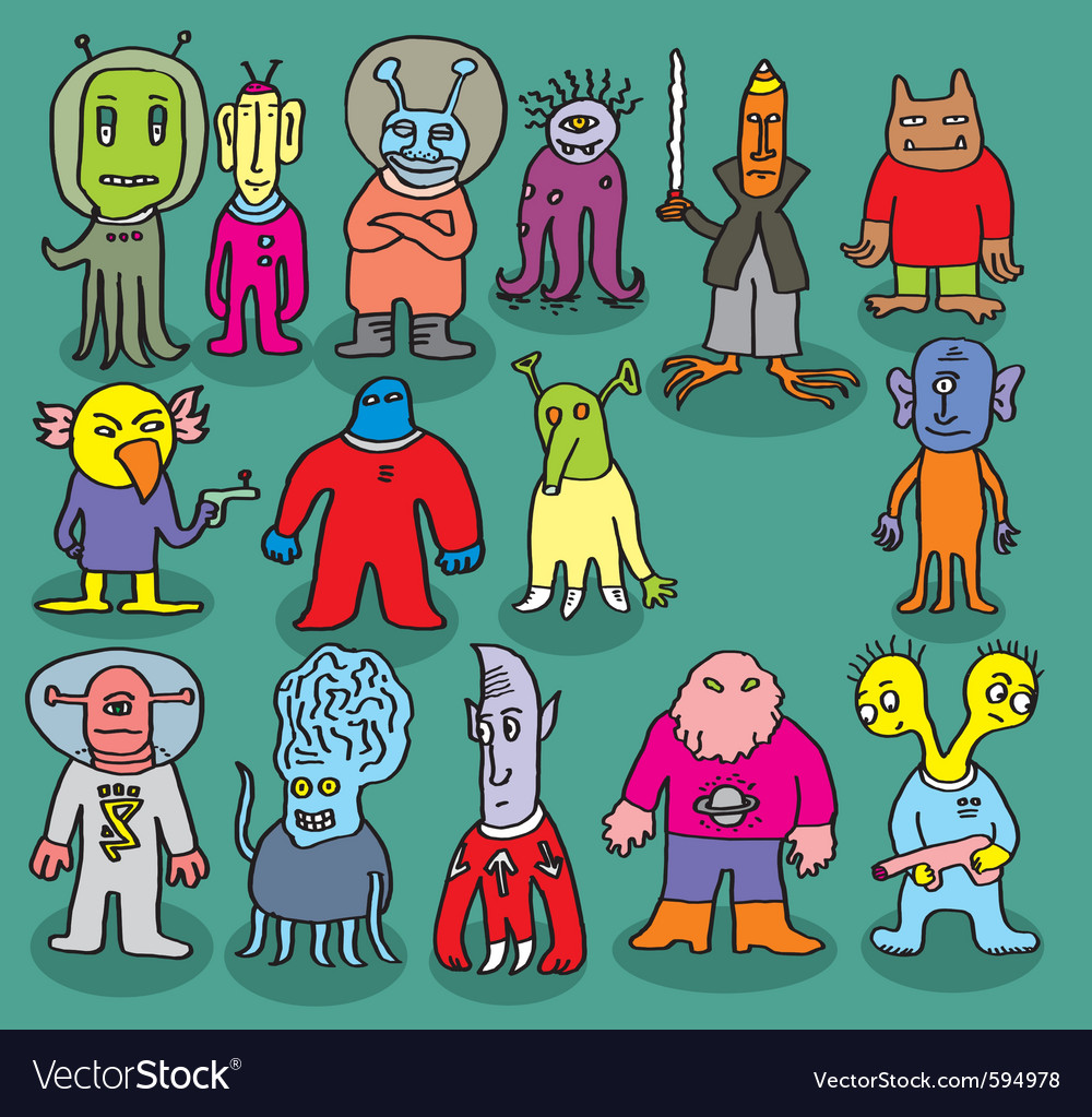 Strange aliens Royalty Free Vector Image - VectorStock