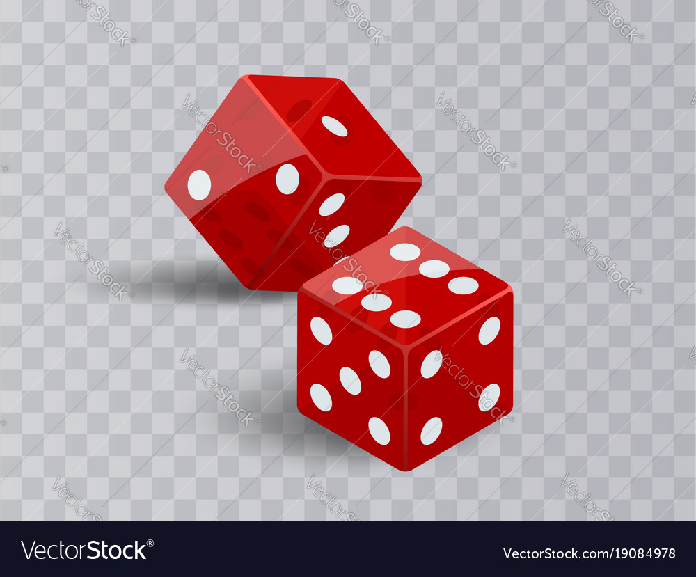 Two dice casino gambling red poker cubes Vector Image