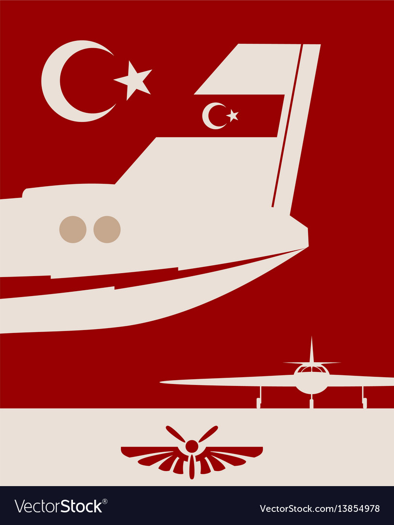Vertical Banner With The Image Of An Airplane Tail
