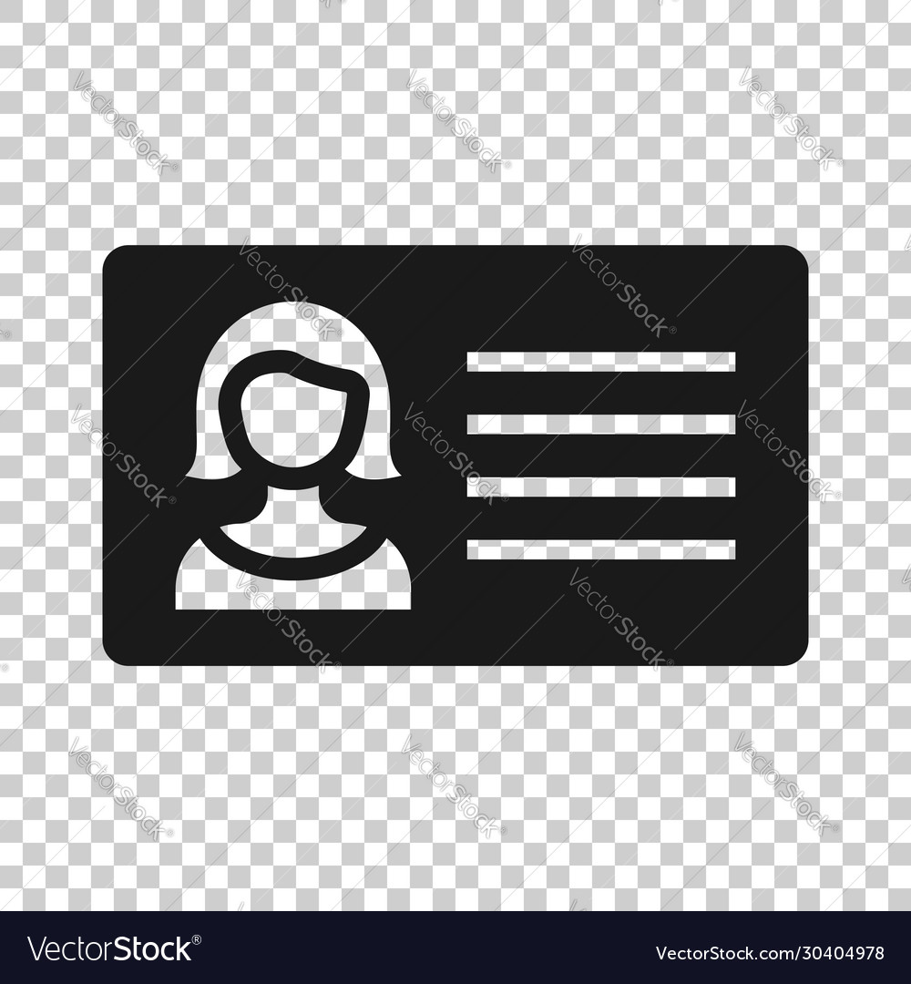 Women id card icon in flat style identity tag