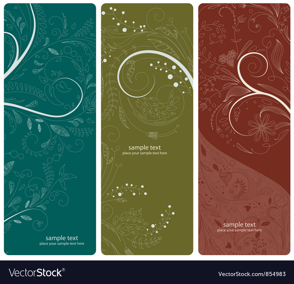 Abstract floral banners set Royalty Free Vector Image