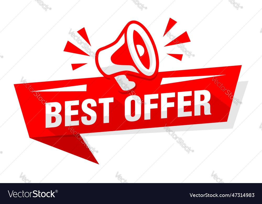 Best offer advertising sticker Royalty Free Vector Image