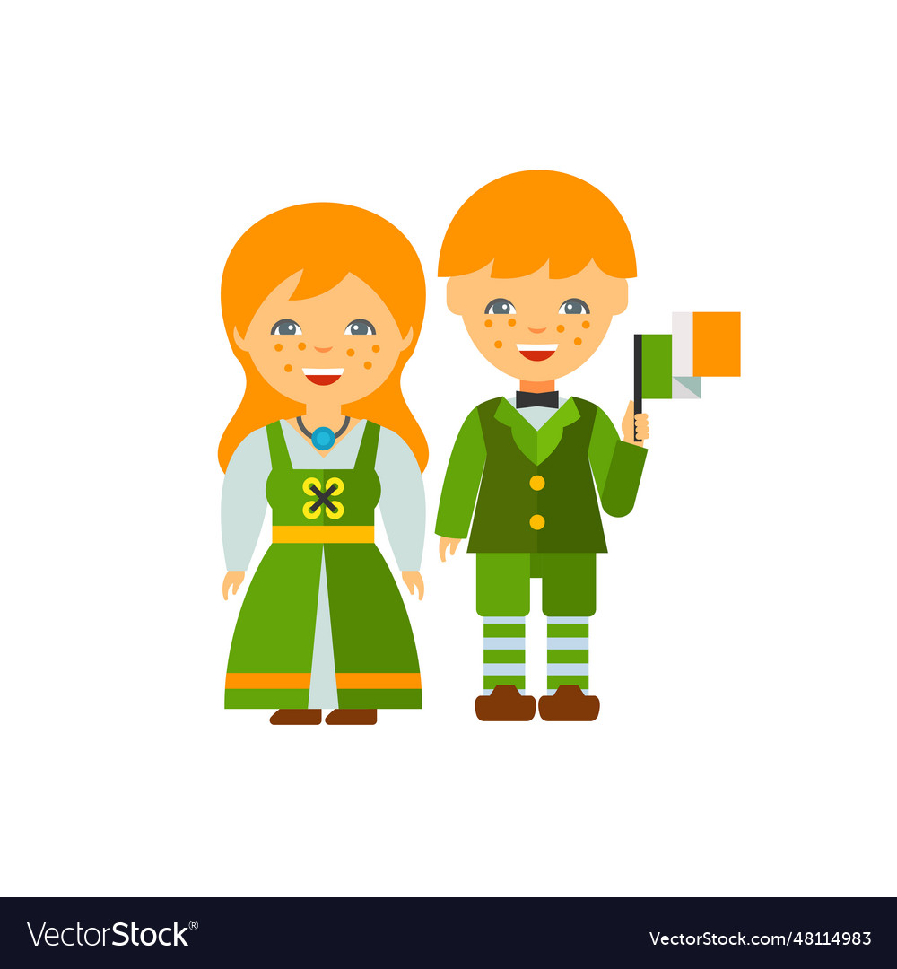 Couple in traditional irish costume icon