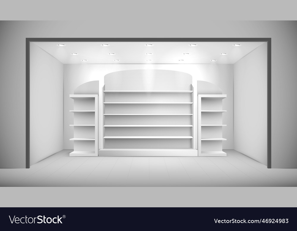 Empty store interior Royalty Free Vector Image