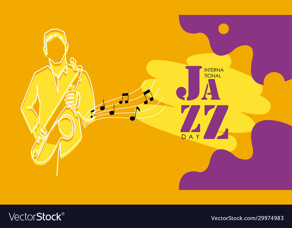 Flat international jazz day background