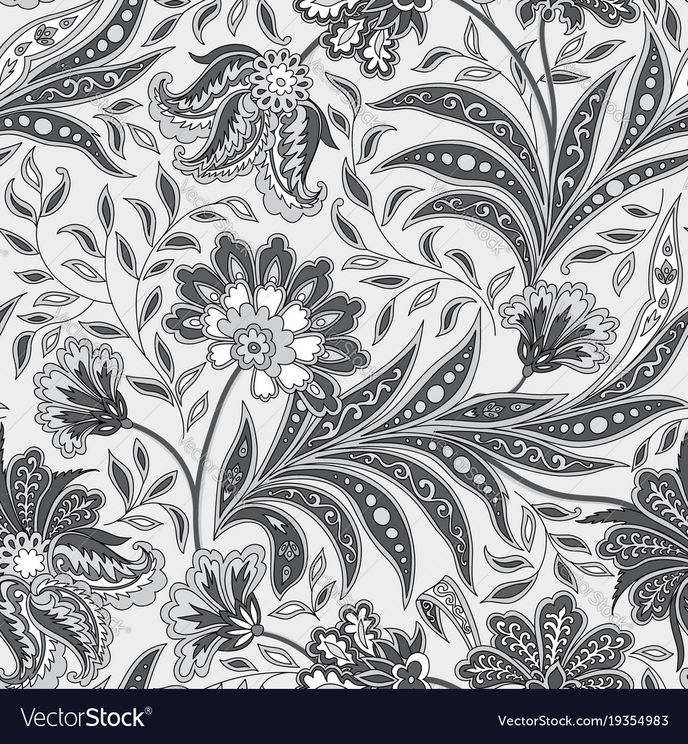 Floral seamless pattern flourish oriental ethnic