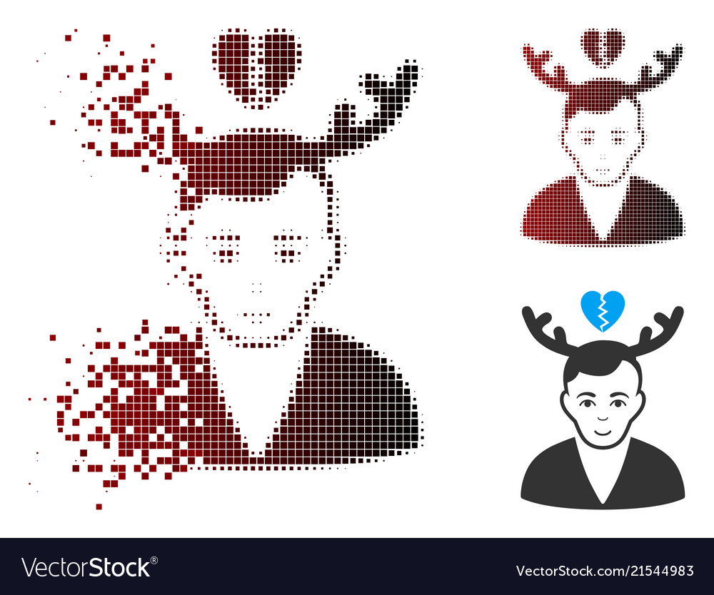 Fractured pixel halftone täuscht geil Ehemann vector image Fractured pixel halftone täuscht geil Ehemann