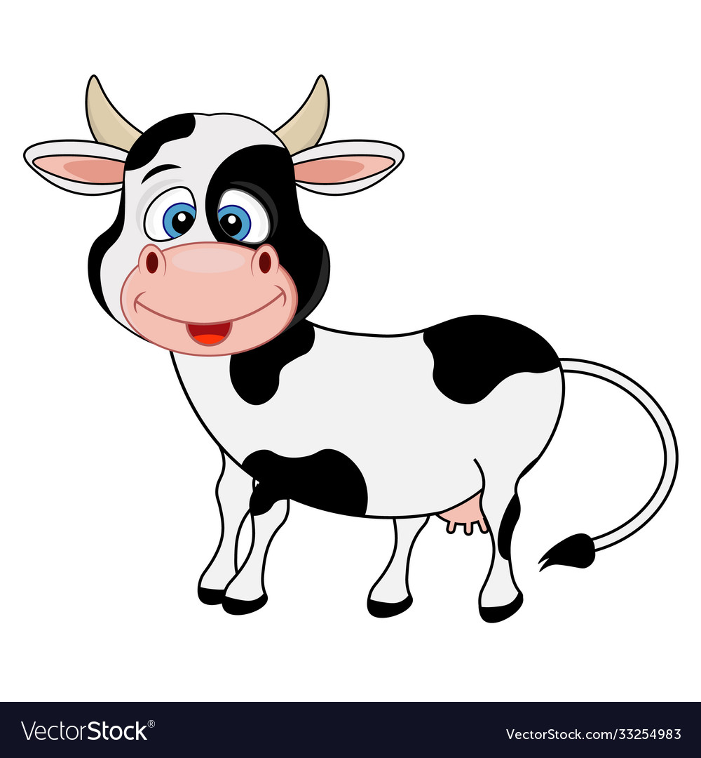 Funny and spotted cow symbol Royalty Free Vector Image