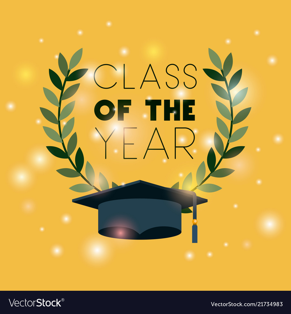 Graduation card with hat Royalty Free Vector Image