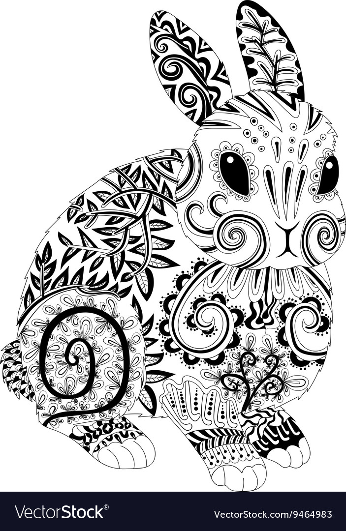 High detail patterned rabbit in entangle style