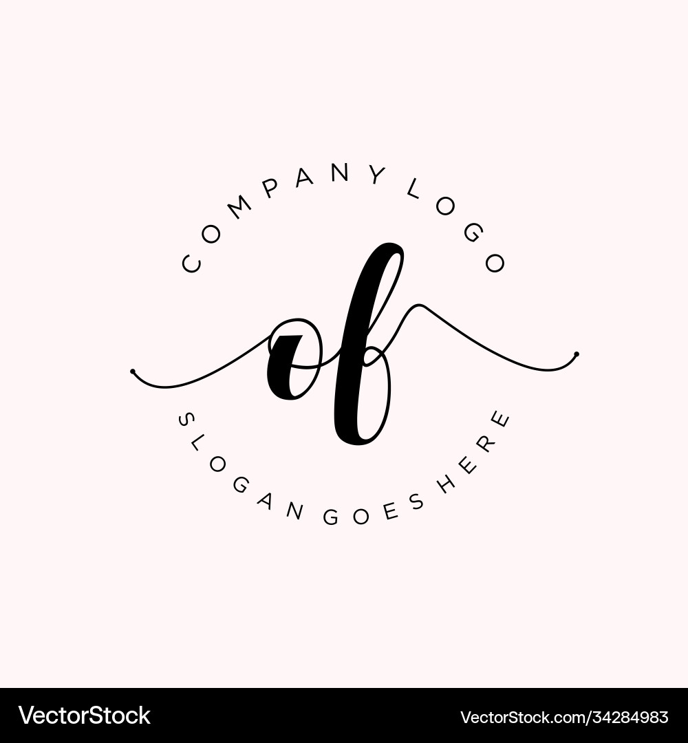 Initial handwriting logo with circle template Vector Image