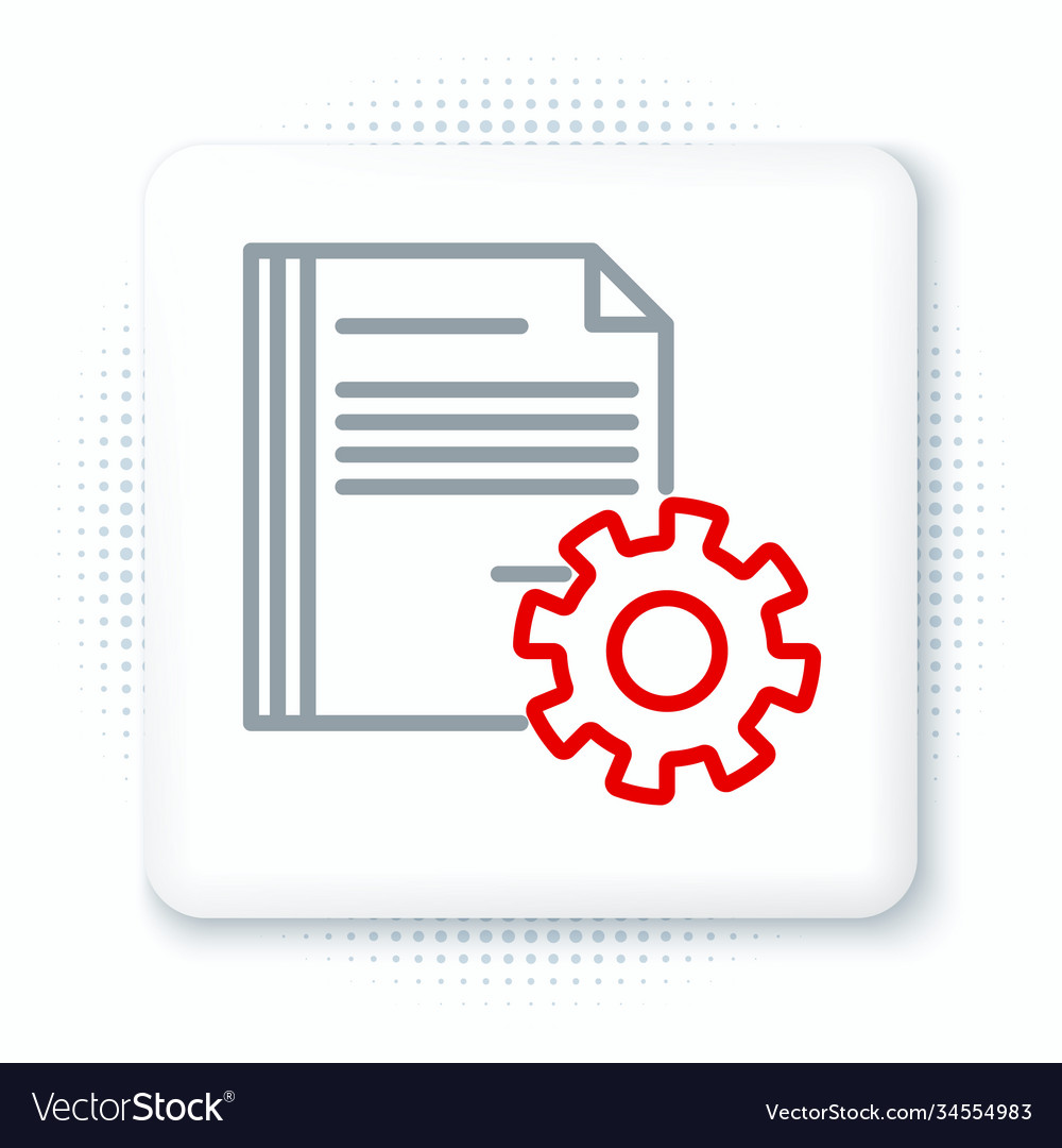 Line document settings with gears icon isolated vector image Line document settings with gears icon isolated