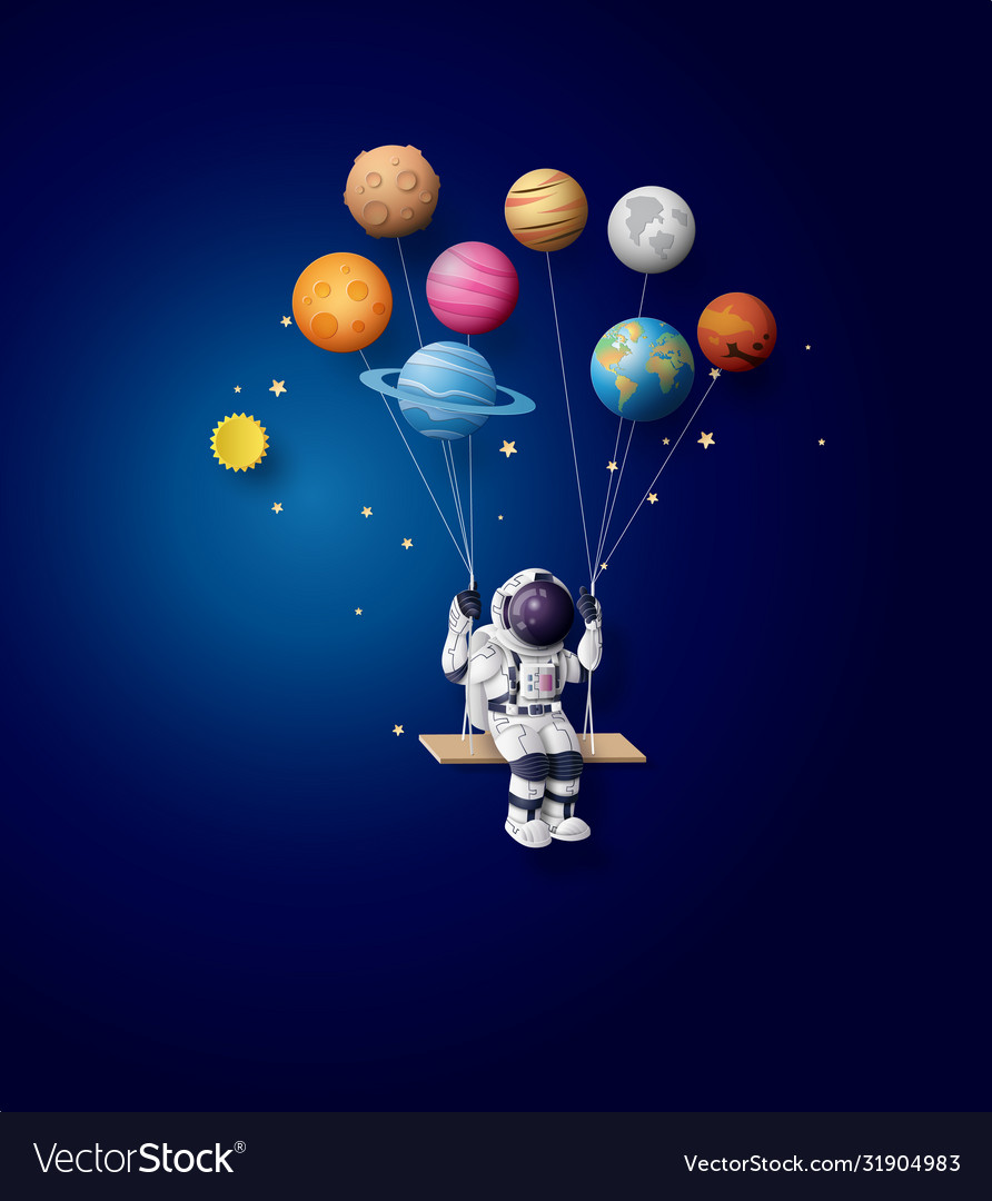 Paper Astronaut in Space