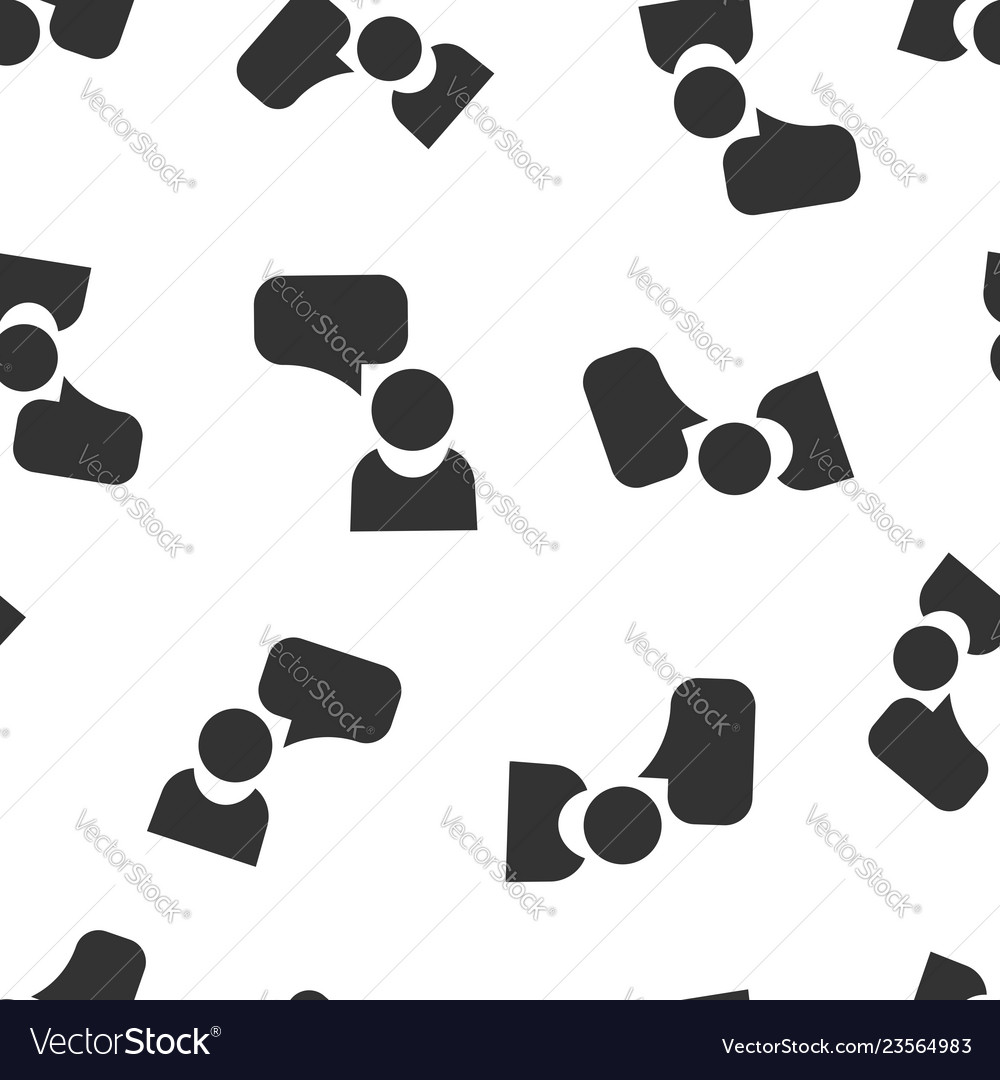 People with speech bubble icon seamless pattern vector image People with speech bubble icon seamless pattern
