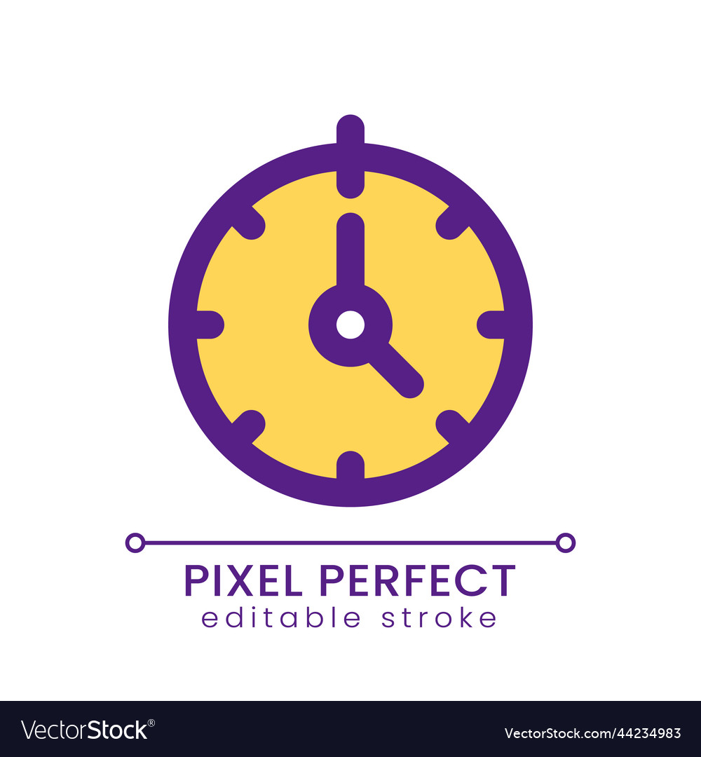 Stopwatch pixel perfect rgb color ui icon vector image Stopwatch pixel perfect rgb color ui icon