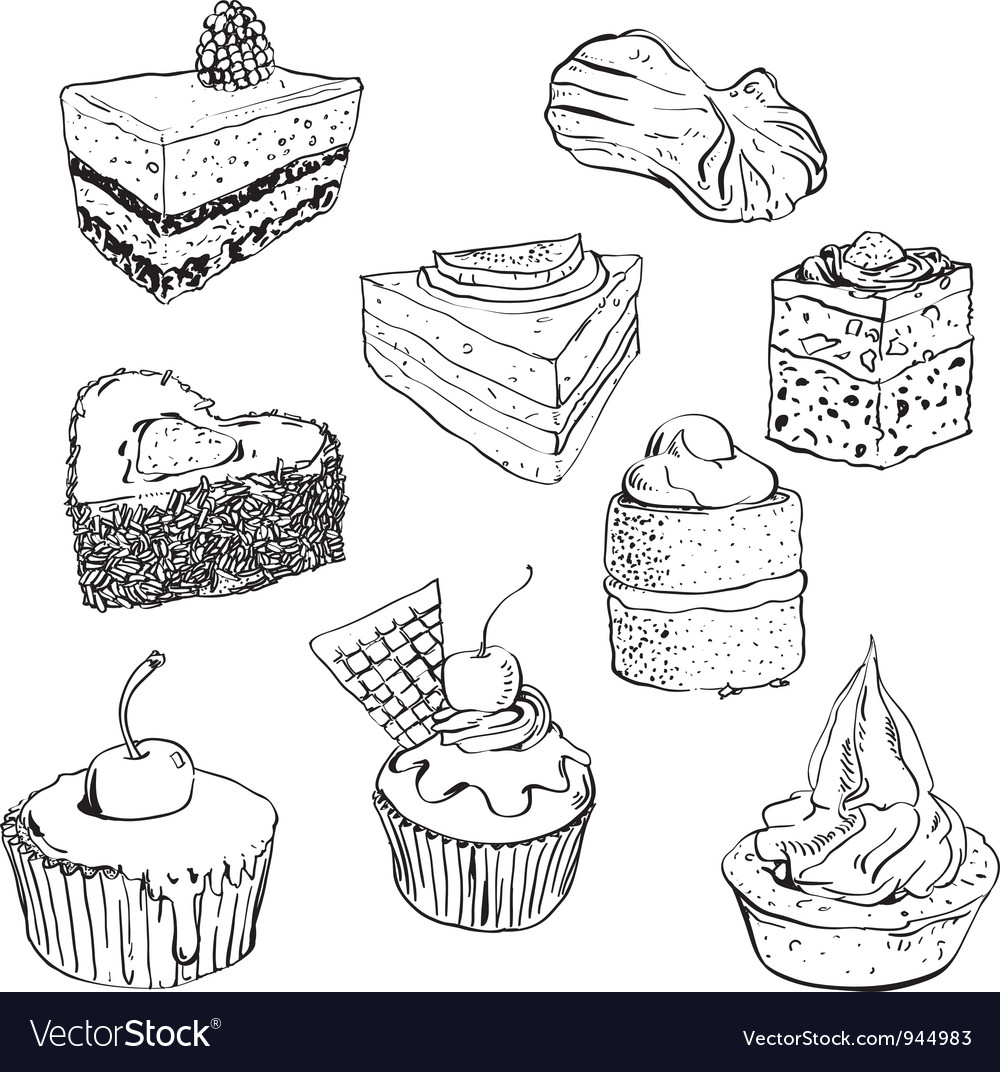 Sweet cakes set