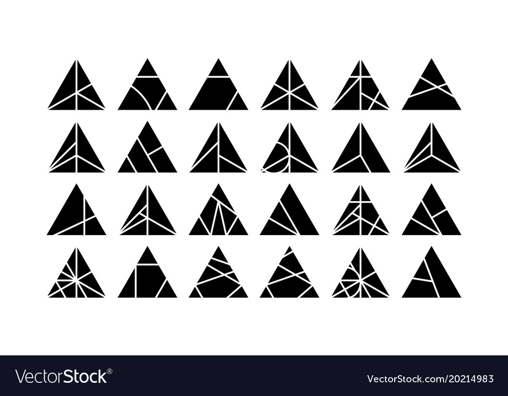 Triangle design elements set Royalty Free Vector Image