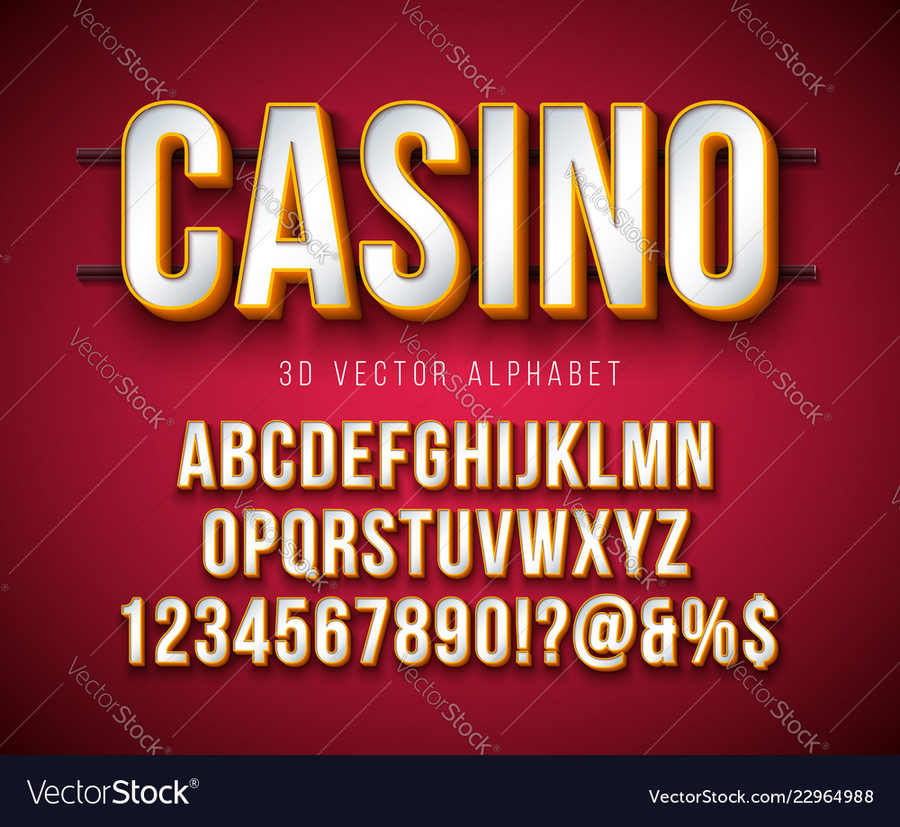 3d alphabet font with frame and shadow vector image 3d alphabet font with frame and shadow