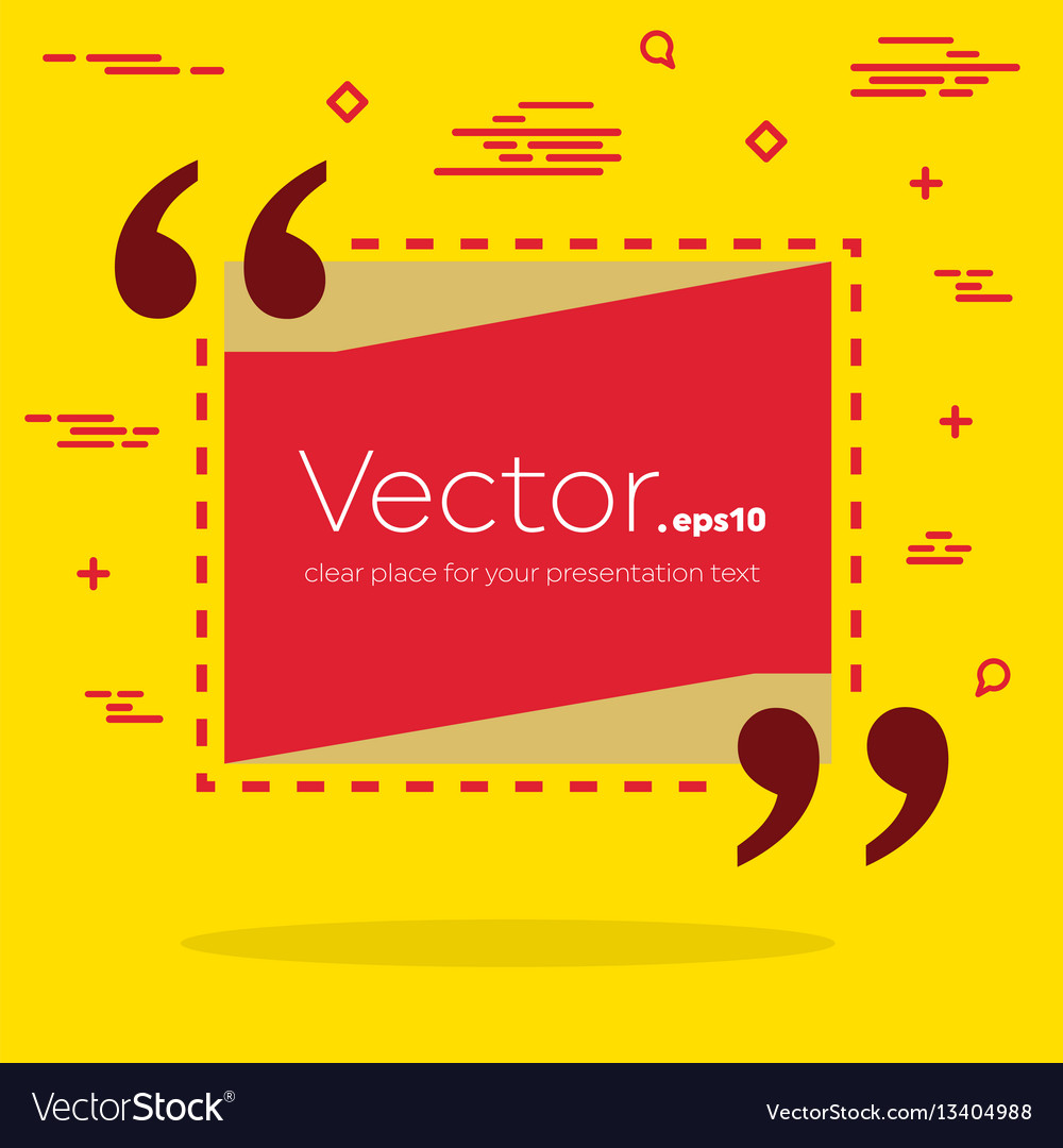 Abstract concept empty speech square quote vector image Abstract concept empty speech square quote