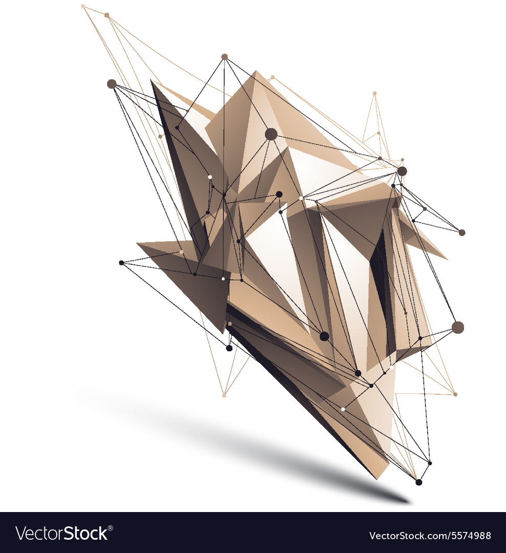 Abstract deformed asymmetric object with lines