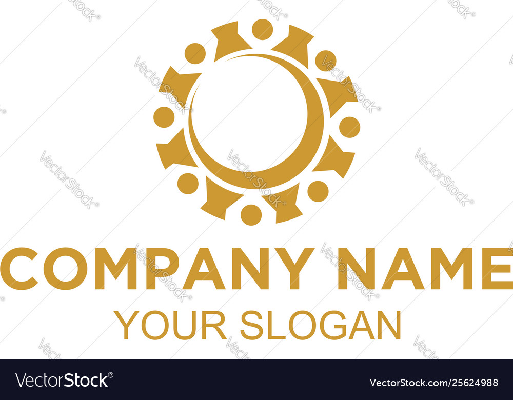 Communitiy moon logo design Royalty Free Vector Image