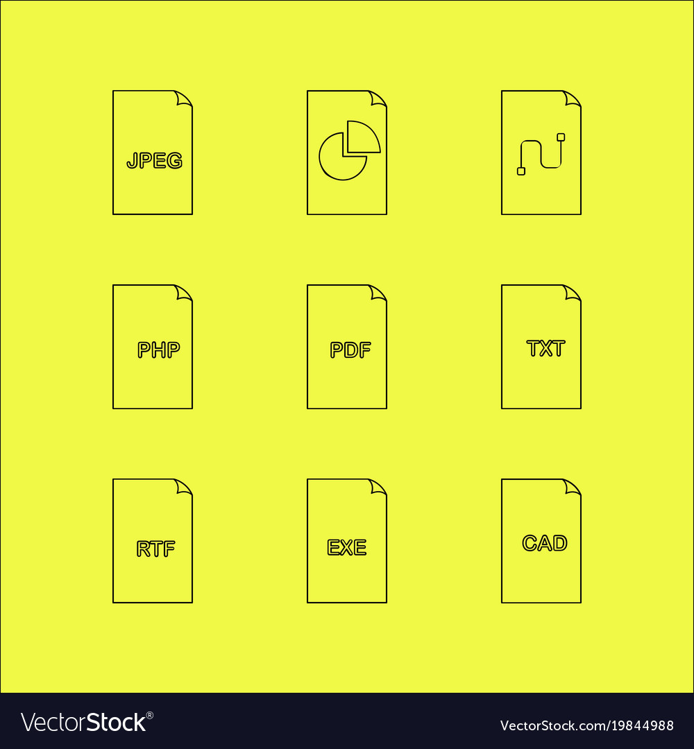 Files and folders linear icon set simple outline
