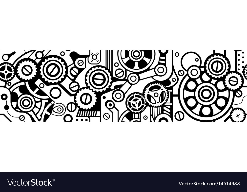 Gears mechanism seamless pattern