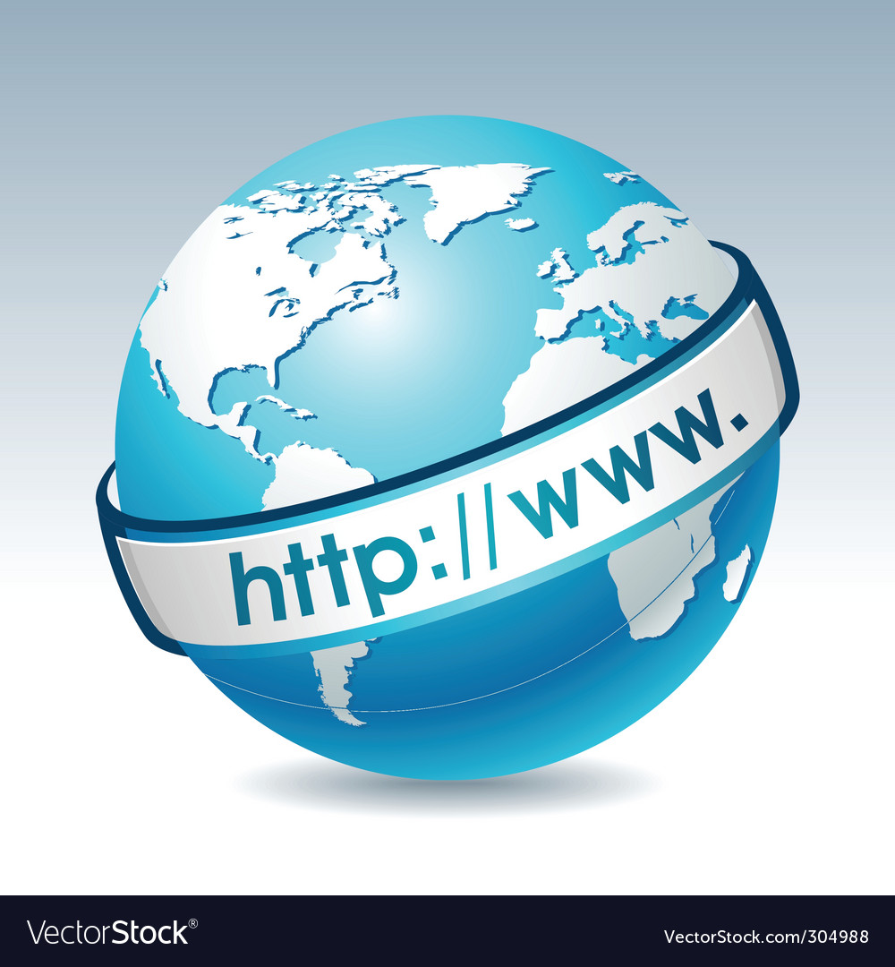 Download Globe with internet address Royalty Free Vector Image