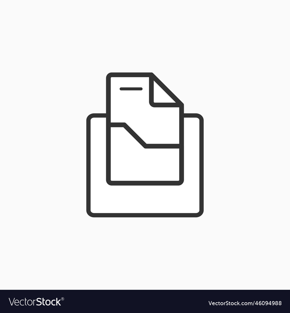 Icon archive document map in a thin line vector image Icon archive document map in a thin line